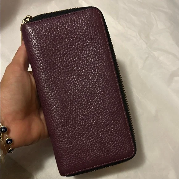 Marc Jacobs Aubergine Leather Wallet with Gold Accents - Picture 9 of 13